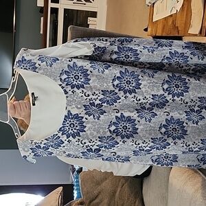 Blue lined Floral dress